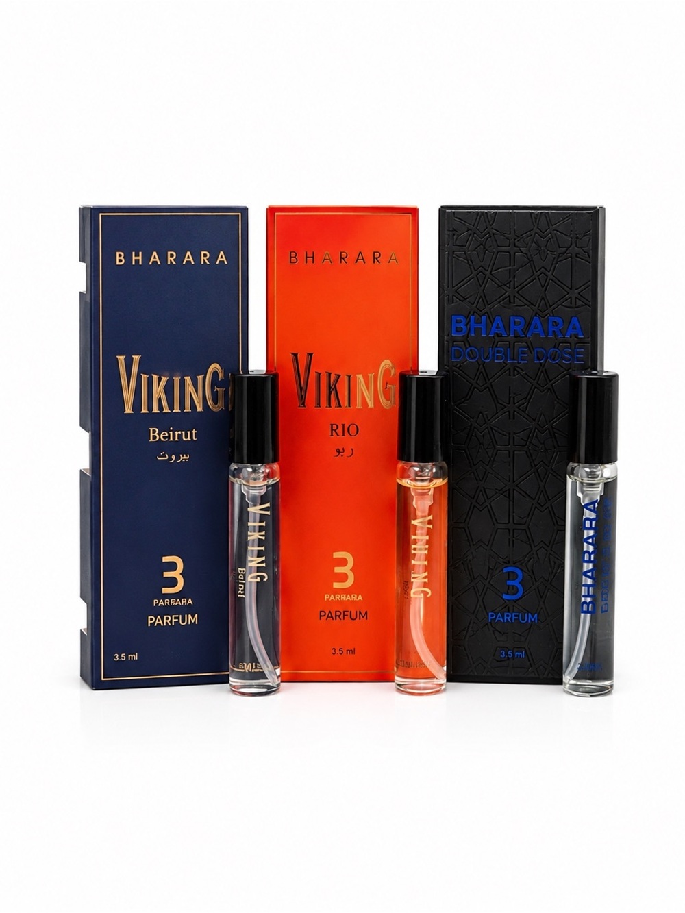 Viking Beirut, Rio, Double Bleu by Bharara- 3( Mini Parfum ) Unisex-0.17oz (5ml)